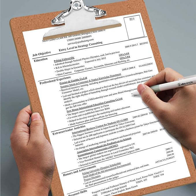 HERKKA 18 Pack Hardboard Office Clipboards - A4 Letter Size, ECO Friendly