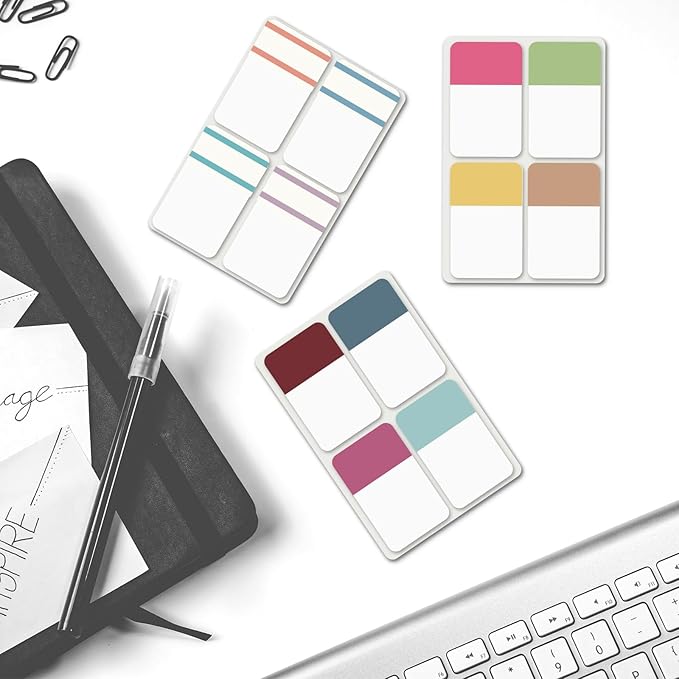 ELII 900 PCS 1 Inch Sticky Index Tabs Book Tabs,Writable and Repositionable File Tabs Flags Colored Page Markers Labels for Reading Notes, 41 Sets