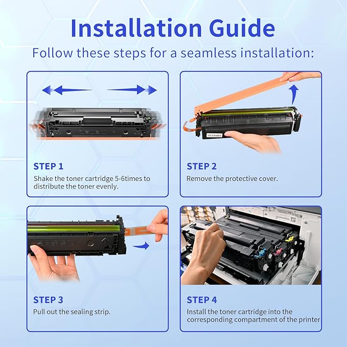 218A Toner Cartridges 4 Pack (with Chip) Compatible Replacement for HP 218A 218X for Color Laserjet Pro 3201dw MFP 3301fdw 3301cdw 3301sdw Printer Ink W2180A W2180X High Yield (BCMY, 4-Pack)