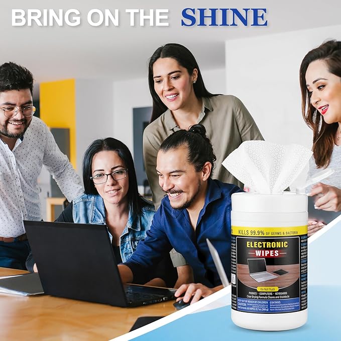 4 Pack 240 Count Electronic Wipes Screen Cleaner Wipes for Computer Laptop Monitor Lens Phone TV Screens Keyboard Cleaning