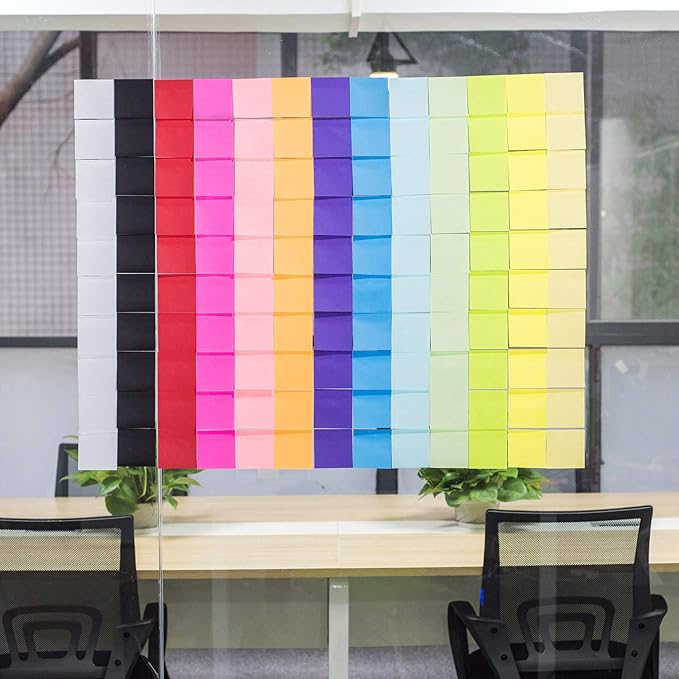 2400 Sheets Sticky Notes 3x3 Inches, 24 Pack ZCZN 6 Bright Color Self-Stick Note Pads, Colorful Sticky Notes Bulk, Easy to Post for Home, Office, School - 100 Sheets/Pad