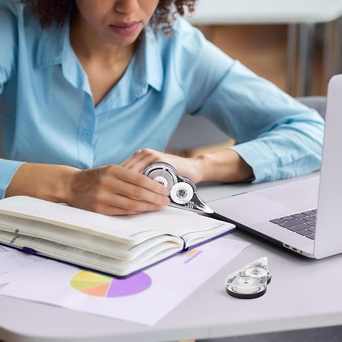 30 Pcs Correction Tape, 39.37 Ft White Wrong Out Tear-Resistant Bulk, Instant Corrections Easy to Use Applicator for School, Office, Note Taking, Journal (Tape Width 0.2 in,Clear)