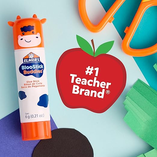 Elmer's Glue Stick Variety Pack, Featuring BlooStick Buddies, Disappearing Purple, and Scented Glue Sticks, Assorted, 30 Count