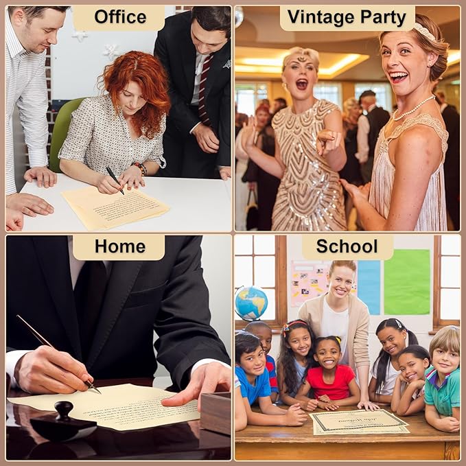 Epakh 200 Sheets Old Age Parchment Paper 8.5 x 11 Inch Standard Letter Vintage Colored Old Parchment Semblance Double Side Printing Paper(Light Beige)