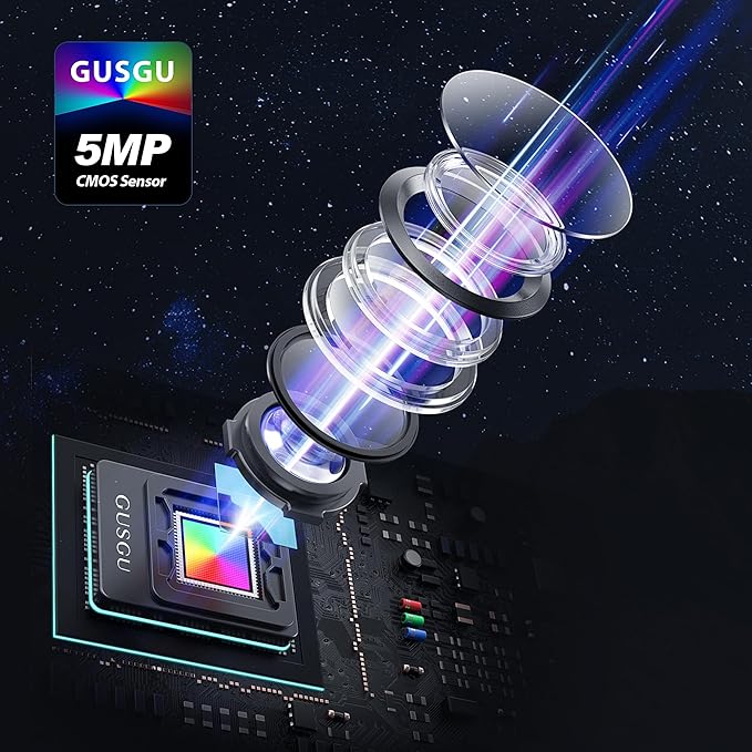 GUSGU G910 2K Quad HD Webcam for PC, with Microphone & Light & Privacy Cover, Web Camera for Desktop Computer/Laptop/MacBook, USB Streaming Camera