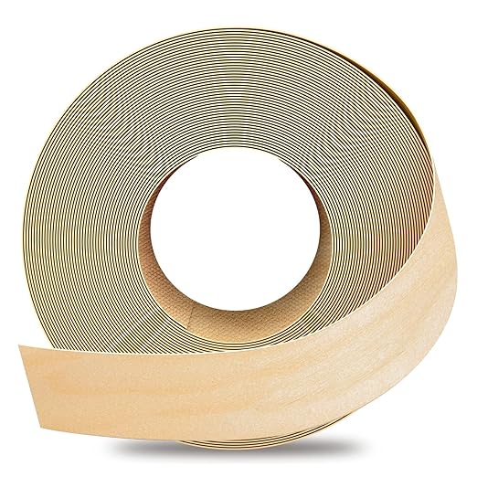 GSCIT Club Birch Edge Banding, 1 1/2 inch x 25ft roll of Veneer Edge Banding Preglued Flexible, Real Wood Tape Banding