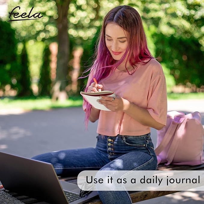 8 Pack Soft Cover Journal Bulk, Feela Notebooks College Ruled for Work, Lined Travel Journal for Women Men, Note Taking Notebook School Supplies Business Writing, 8.2” x 5.5”, A5, Pink