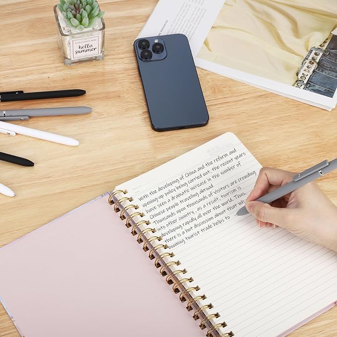 Ddaowanx Gel Pens, 0.5mm Fine Point Quick Dry Black Ink Pens Retractable, Nursing School Essentials,School Supplies, Gifts for Women (6Pcs-Black Ink)