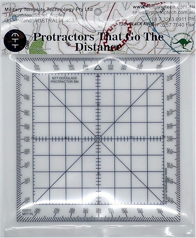 Douglas Protractor Graduated in Degrees for Angle Measurements and map Plotting for Outdoor, Marine or air Navigation, Hiking, Orienteering and Survival