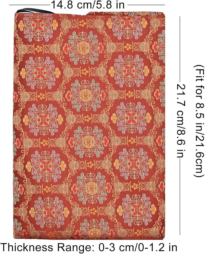 BLBMH Book Covers for Paperbacks Fit for 5.5x8.5 inch Adjustable Book Sleeve Cover for Women Over 15 Soft Cloth Protector for Novels Notebook - Flower Red 8.5in