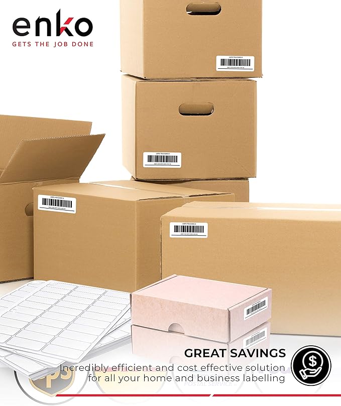 enKo 2 x 4 Inch Label - White Blank - 10 Up Address Mailing Labels for Laser Inkjet Printer (100 Sheets, 1000 Labels)