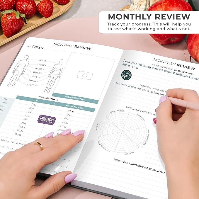 Clever Fox Weekly Meal Planner - Weekly & Daily Meal Prep Journal with Shopping and Grocery Lists for Menu Planning, Healthy Diet & Weight Loss Tracking, Lasts 1 Year, Undated, A5 - Gray