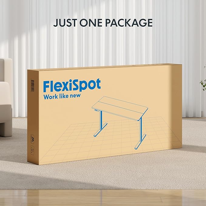 FLEXISPOT Standing Desk Electric Height Adjustable Desk with 40 x 24 Inch Splice Board, Home Office Computer Workstation, White Top + White Frame