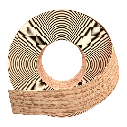 GSCIT Club Red Oak Edge Banding, 2 inch x 250ft roll of Veneer Plywood Edge Banding Preglued Flexible, Wood Tape Banding for Cabinet Repair