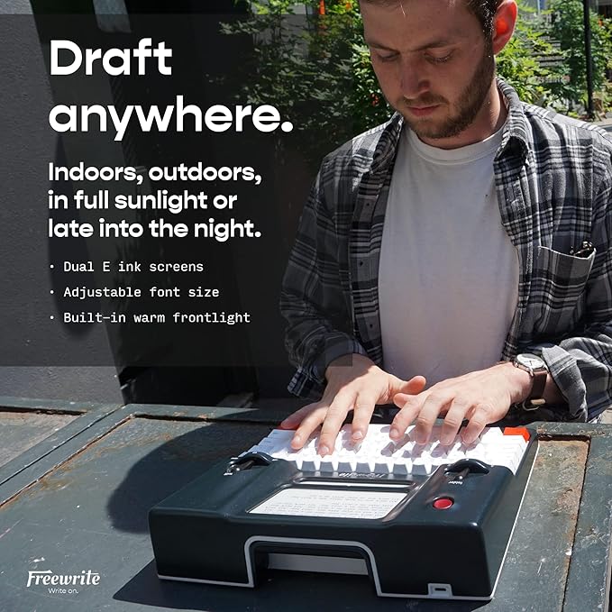 Freewrite Smart Typewriter | Digital Typewriter with E Ink Display for Distraction-Free Writing | WiFi-Enabled Word Processor Syncs Directly to The Cloud | Dedicated Drafting Machine for Authors