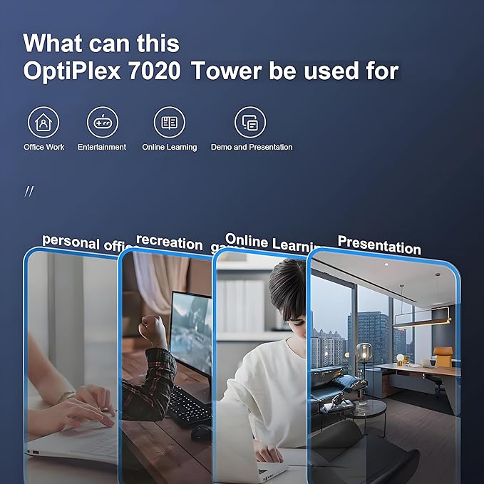 Dell Optiplex Desktop Computer, 7020 Tower Dekstop Pc, 12th Gen Intel 4-Core Processor (Beats Core i7-9700), 64gb Ddr5 Ram, 2tb Pcie Ssd, Dvdrw, WiFi Adapter, Rj-45, Keyboard & Mouse, Windows 11 Pro