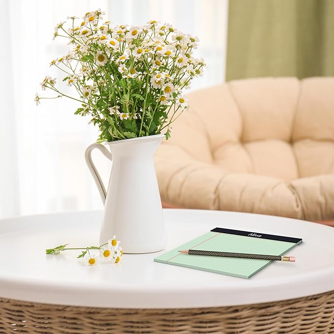 Colored Legal Notepads 5x8, Pack of 12- Perforated Narrow Ruled Writing Pad - Premium Thick Paper, No Ink Bleeding - Legal Pads For Home, Office, School, Business - 50 Sheets Per Notebook