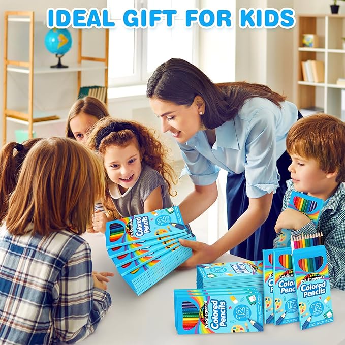 1152 Count Colored Pencils Bulk, 96 Pack Colored Pencils for Kids, Pre-sharpened Coloring Pencils in 12 Vibrant Colors, Bulk School Supplies for Teachers, Classroom Prizes, Drawing Art Supplies