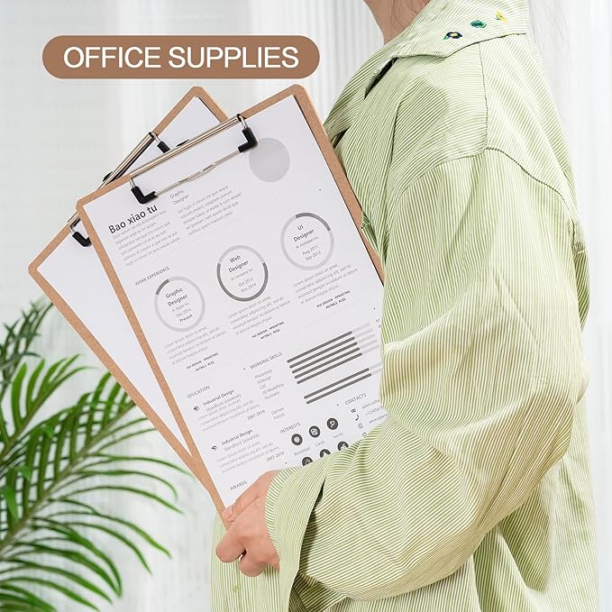 Clipboards, 12 Pack Clipboards for Classroom, A4 Standard Size 12.5 x 9 Inch with Low Profile Clip