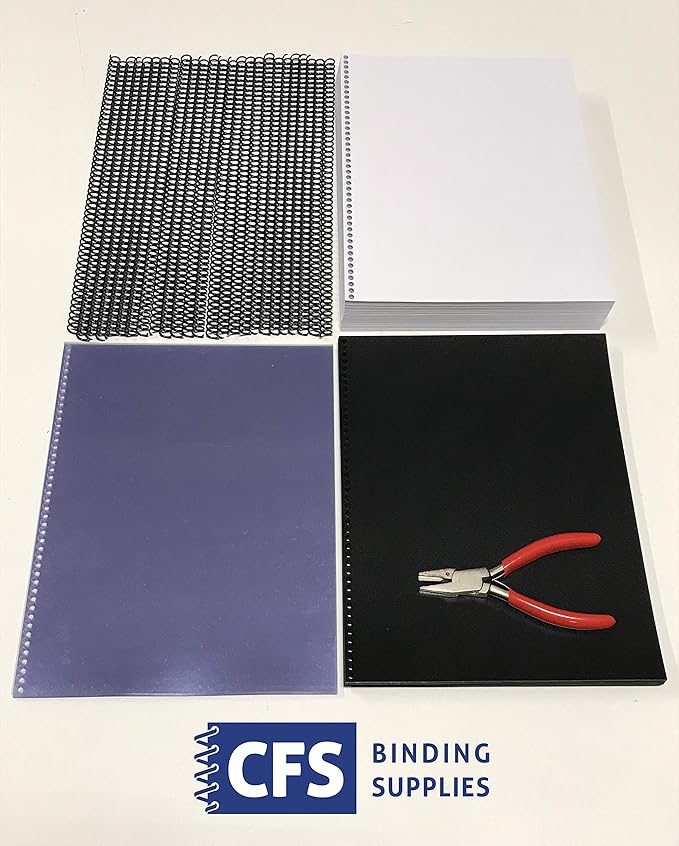 DIY Coil Binding Kit - 25 Books (Includes Pre-Punched Paper & Covers)