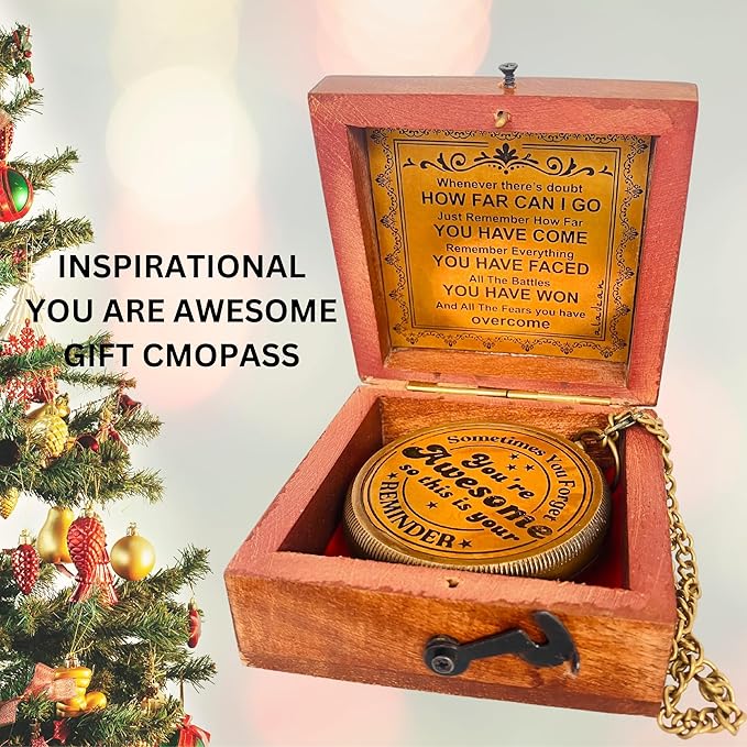 Gift for Son from Mom Dad | Engraved Compass 2" - Father to Son Gifts, Mom to Son Gifts for Graduation 2025, Birthday Baptism Confirmation Communion