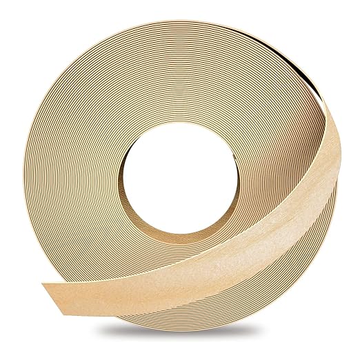 GSCIT Club Birch Edge Banding, 7/8 inch x 250ft roll of Veneer Edge Banding -Pre-glued Flexible, Real Wood Tape Banding for Cabinet Repair Furniture Restoration