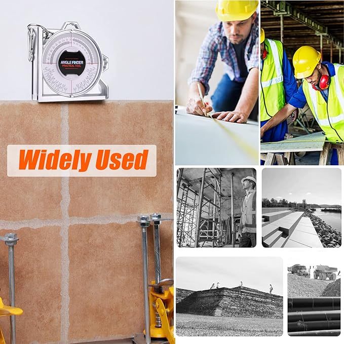 Angle Finder Inclinometer Protractor Magnetic Angle Finder Angle Measuring Tool Tilt Level Meter Slope Locator Angle Measurement Engineering Clinometer Angle Meter Gauge for Household Industrial Use
