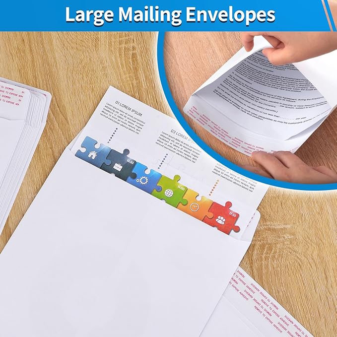 20 Pack Catalog Envelopes Self Seal, 9 x 12 Inches Catalog Mailing Envelopes, White Manila Envelopes for Mailing, Organize, Storage, Home, Office
