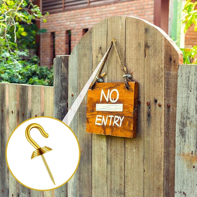 Hotop 60 Pieces Push Pin Wall Hooks Metal Thumb Tack Hangers Iron Alloy Nail Decorative Picture Hooks for 20 Lbs Home Office School Party Supply (Gold)