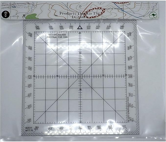 Douglas Protractor Graduated in Degrees for Angle Measurements and map Plotting for Outdoor, Marine or air Navigation, Hiking, Orienteering and Survival