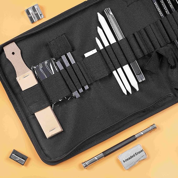 Incraftables Drawing Pencils for Sketching & Shading. Art Sketch Pencils Set for Adults & kids. Drawing Supplies Sketch Kit with 21 Graphite & Charcoal Pencils.