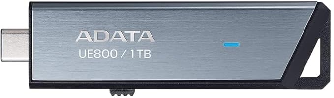 ADATA Elite UE800 1TB USB Type-C USB 3.2 Gen2 Flash Drive Portable SSD Up to 1000MB/s Read/Write (AELI-UE800-1T-CSG), Compatible with iPhone 15 Pro Series/Android/PlayStation 5