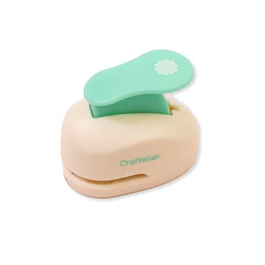 Craftelier - 3/8 Inch Circle Scallop Punch with Lever Press | Shape Hole Puncher for Paper Crafts | Scalloped Hole Punch to Create Scrapbooks, DIY Cards & Journals
