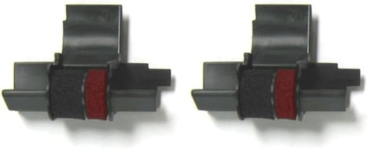 (2 Pack) Sharp EL-1611V EL-1750V EL-1801V Calculator Ink Roller, Black/Red Ink EA772R Compatible Also Fits Casio IR-40T HR-170RC HR-200RC HR-300RC Canon CP13 P23-DHV-3 Catiga CP30A CP90A and More