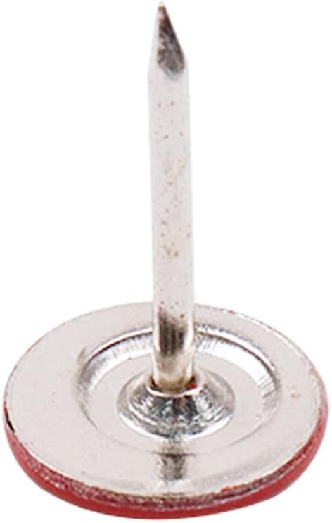 100Pcs Flat Head Upholstery Tacks Home Furniture Decor Tacks Upholstery Nails Flat Push Pins Flat Thumb Tacks Red (11mmx17mm)