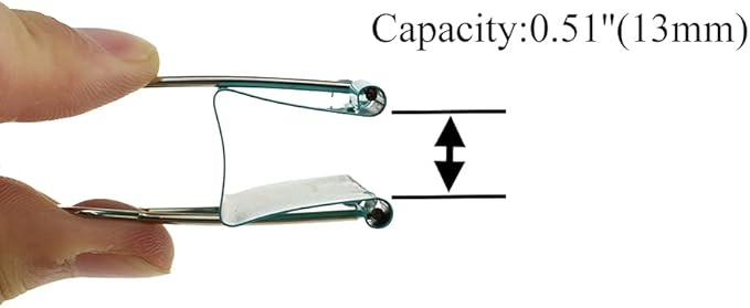 HAHIYO Binder Clips Paper Clamps Spring Steel Sturdy Large 1.57 inches Width 0.51 Inch Capacity No Sharp Edges Heavy Duty Tight Grip Reusable Color Metal Bright Finish for Home Office School 30 Pack