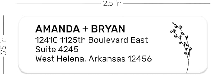 Botanical Flowers Rolled Address Labels/Roll of 500 Alternating Floral Illustrations Personalized Address Labels/Designer Return Address Stickers in Elegant Plastic Dispenser