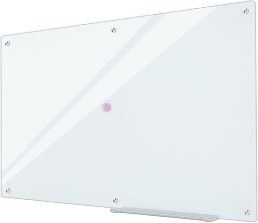 Glass Whiteboard 6'x 4', Magnetic Dry Erase Board, Large Framless Glass White Board for Wall Office School Home