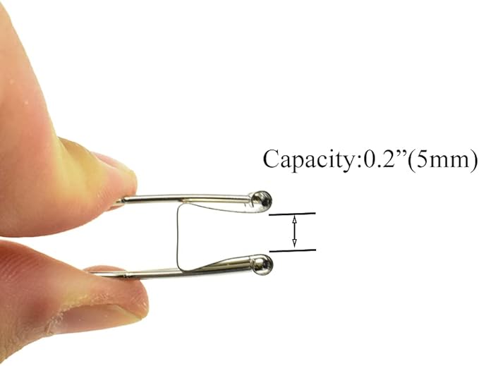 HAHIYO Binder Clips Paper Clamps Spring Steel Sturdy Small 0.75 inches Width 0.2 Inch Capacity No Sharp Edges Heavy Duty Tight Grip Reusable Silver Metal Bright Finish for Home Office School 30 Pack