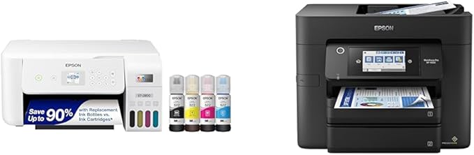 Epson EcoTank ET-2800 Wireless Color All-in-One Cartridge-Free Supertank Printer & Workforce Pro WF-4830 Wireless All-in-One Printer with Auto 2-Sided Print