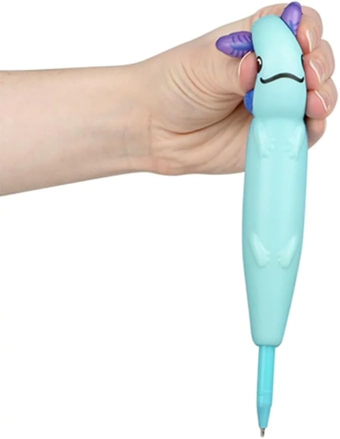 Axolotl 8” Squishy Pen 3 Pack – Office, School- Fun Squishy Pens- Anxiety, ADHD, Party Favors, Prizes, Office