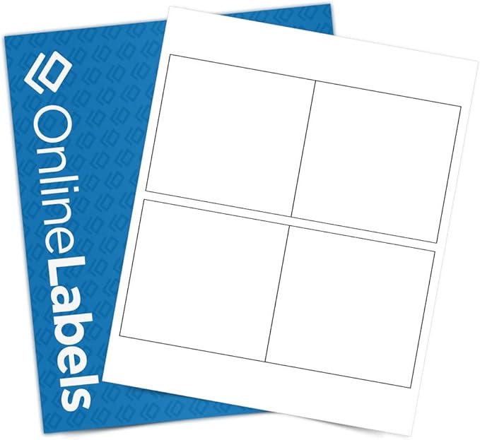 4 x 4 Square Label - Pack of 100 Labels, 25 Sheets - Inkjet/Laser Printer - Online Labels