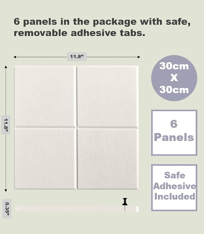 Cork Board 24 x36 Alternative - 6 Pack Felt Wall Tiles with Safe Removable Adhesive Tabs, Cork Boards for Walls Cork Board for Home Office Pin Board Tack Board - Beige