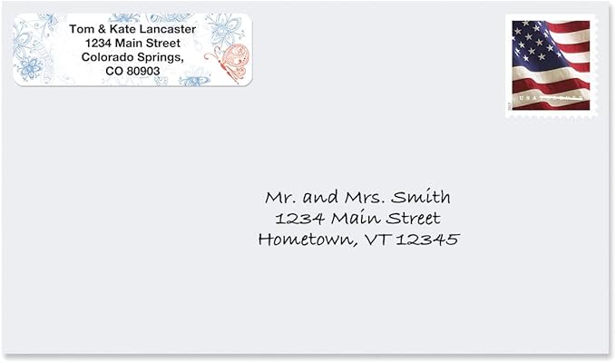 Colorful Images Flower Garden Rolled Personalized Return Address Mailing Labels with Dispenser, Customize with Name & Shipping Address, 500 ¾” x 2½” Self Adhesive, Easy Peel Label Roll