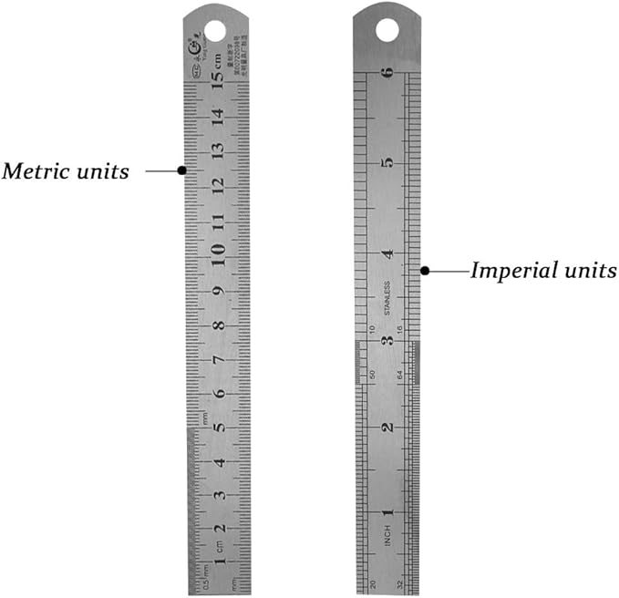 6 Inch Stainless Steel Ruler 2 Pack.