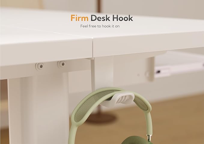 Claiks Standing Desk with Keyboard Tray, Electric Standing Desk Adjustable Height, 55x24 Inches Sit Stand up Desks with Splice Board, Raising Desks for Home Office, White