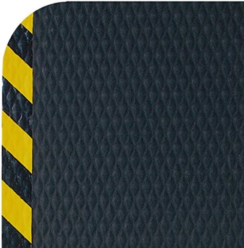 American Floor Mats Hog Heaven Premium 7/8" Black & Yellow Border 5' x 6' Nitrile Backed Anti-Fatigue Comfort Mat