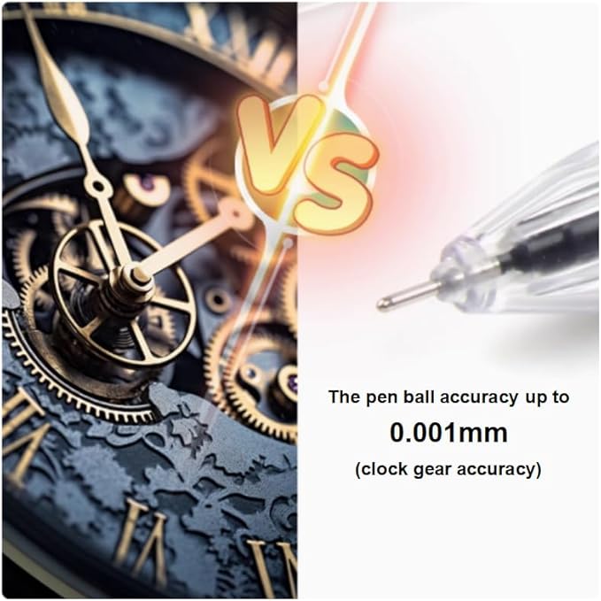 Gel Ink Pen Japanese Style Liquid Ink Rollerball Pens Quick Drying 0.35mm Ultra Fine Point Ballpoint Maker Pen Premium for Office School Stationery Supply,12 Pcs, Black