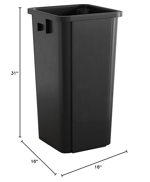 23 Gallon Black Square Commercial Trash Can