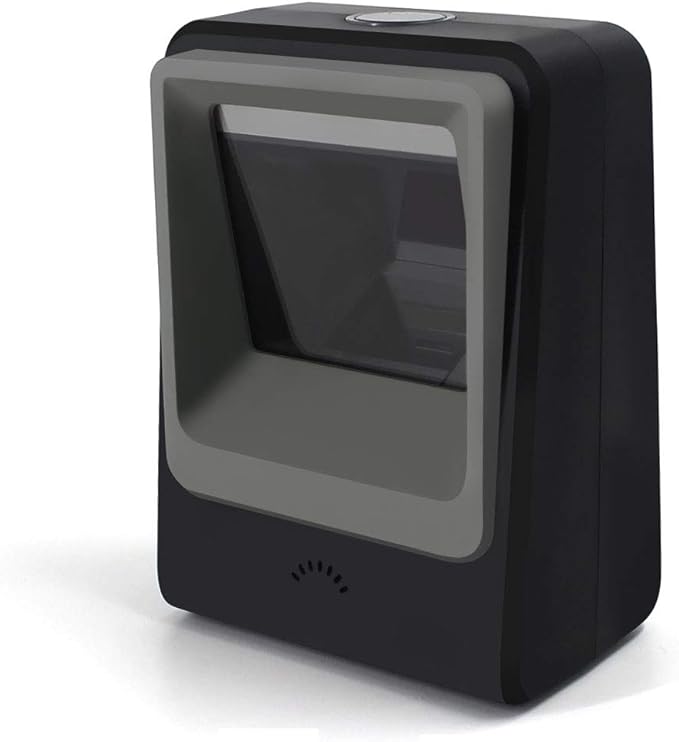 Handsfree 2D 1D Barcode Scanner,Alacrity QR Omnidirectional Desktop Bar Code Reader Scanner, Capture Barcodes from Mobile Phone Screen, Black